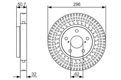 0986479T37 BOSCH Тормозной диск