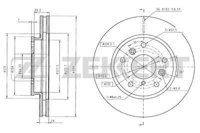 BS5698 ZEKKERT Тормозной диск