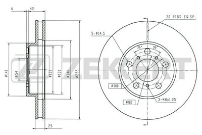 BS6091 ZEKKERT Тормозной диск