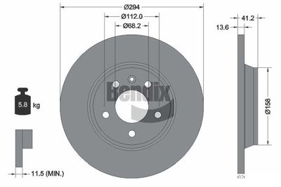 BDS1469 BENDIX Braking Тормозной диск