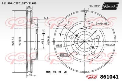 861041 MAXTECH Тормозной диск