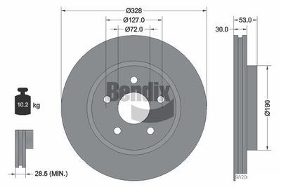 BDS1790HC BENDIX Braking Тормозной диск