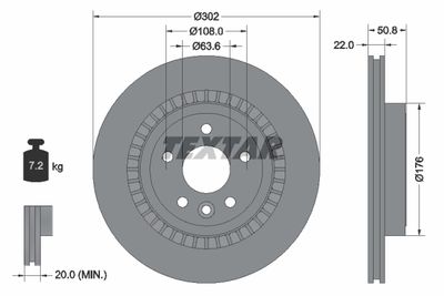 92196403 TEXTAR Тормозной диск