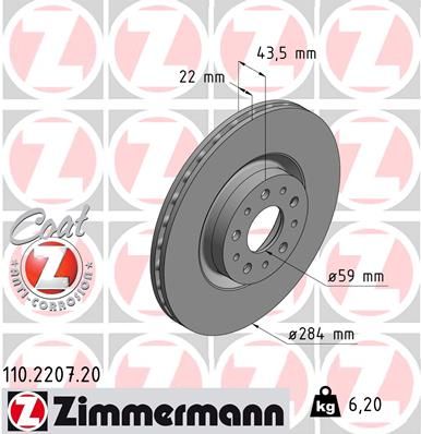 110220720 ZIMMERMANN Тормозной диск