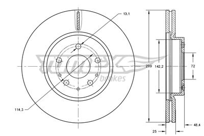 TX7322 TOMEX Brakes Тормозной диск