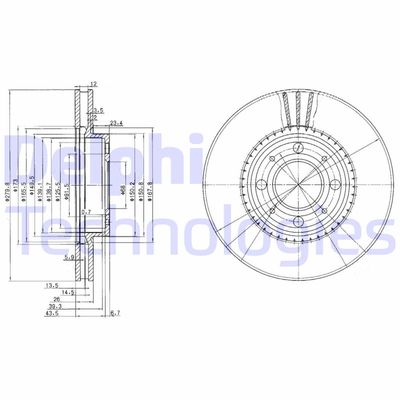 BG2720 DELPHI Тормозной диск