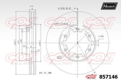 857146 MAXTECH Тормозной диск