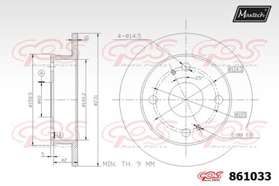 861033 MAXTECH Тормозной диск