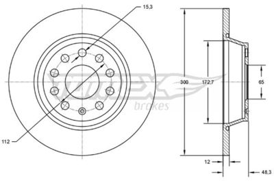 TX7269 TOMEX Brakes Тормозной диск