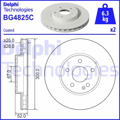 BG4825C DELPHI Тормозной диск