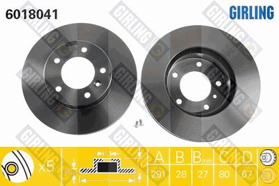 6018041 GIRLING Тормозной диск