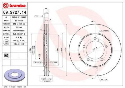 BS8559 BRECO Тормозной диск