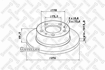 8500718SX STELLOX Тормозной диск