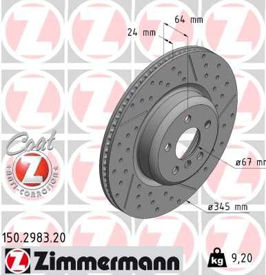 150298320 ZIMMERMANN Тормозной диск