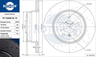 RT21040GLT3 ROTINGER Тормозной диск