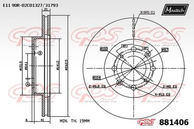 881406 MAXTECH Тормозной диск