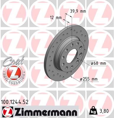 100124452 ZIMMERMANN Тормозной диск