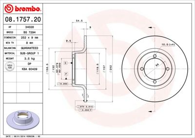 BS7294 BRECO Тормозной диск