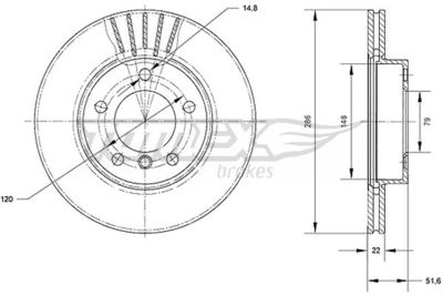 TX7102 TOMEX Brakes Тормозной диск