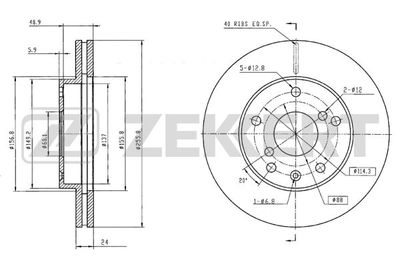 BS5707 ZEKKERT Тормозной диск