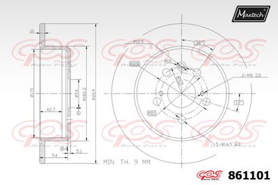 861101 MAXTECH Тормозной диск