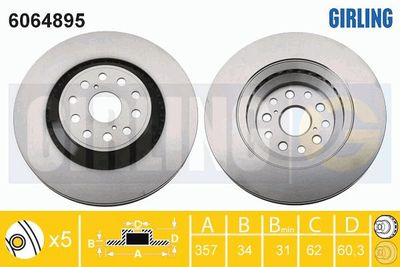 6064895 GIRLING Тормозной диск