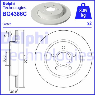 BG4386C DELPHI Тормозной диск