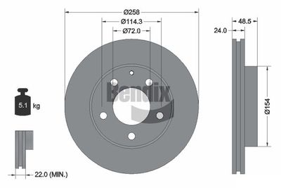 BDS1786 BENDIX Braking Тормозной диск