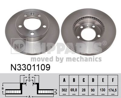 N3301109 NIPPARTS Тормозной диск