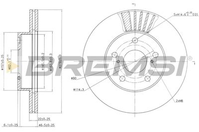 CD6777V BREMSI Тормозной диск