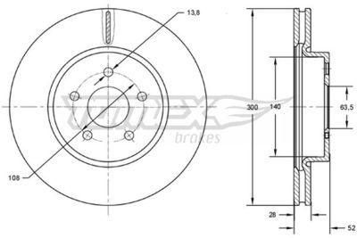 TX7280 TOMEX Brakes Тормозной диск