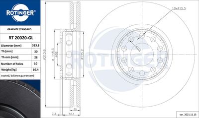 RT20020GL ROTINGER Тормозной диск