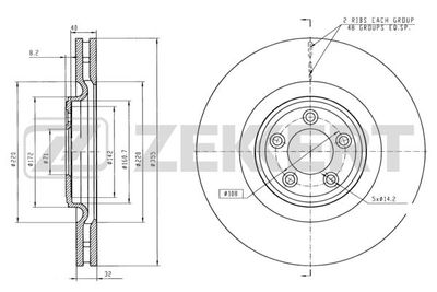 BS5822 ZEKKERT Тормозной диск