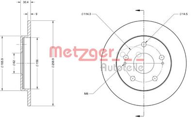 6110498 METZGER Тормозной диск