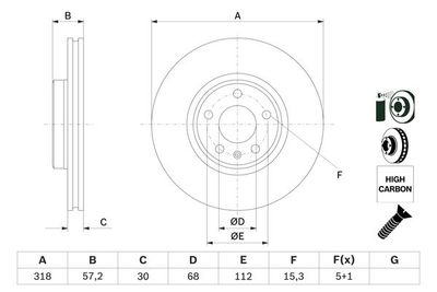 0986479E49 BOSCH Тормозной диск