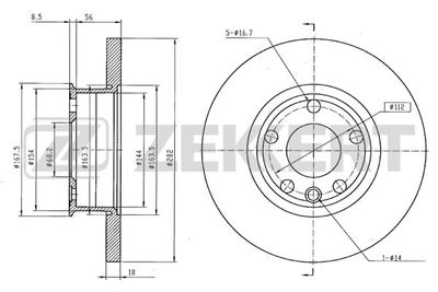 BS5095 ZEKKERT Тормозной диск