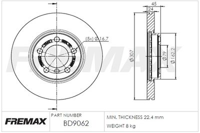 BD9062 FREMAX Тормозной диск