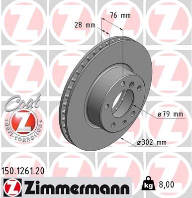 150126120 ZIMMERMANN Тормозной диск