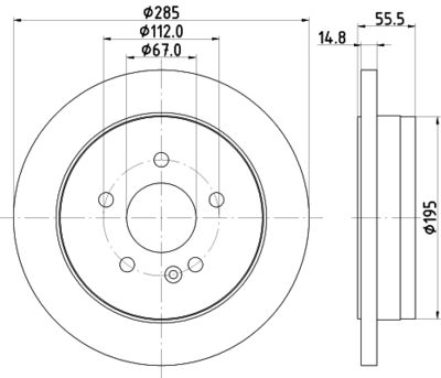 8DD355105851 HELLA PAGID Тормозной диск