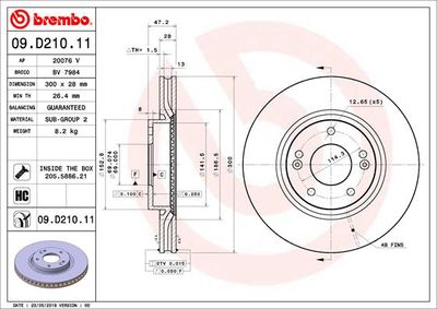 09D21011 BREMBO Тормозной диск