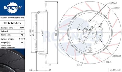 RT1712GLT6 ROTINGER Тормозной диск