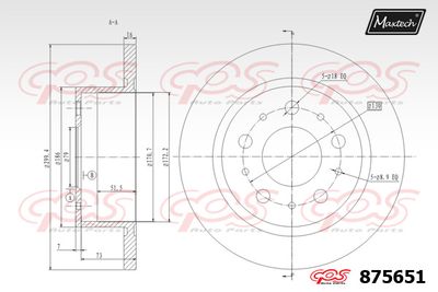 875651 MAXTECH Тормозной диск