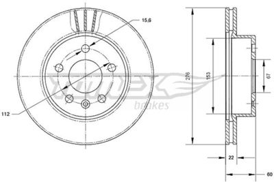 TX7052 TOMEX Brakes Тормозной диск