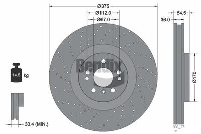 BDS1694HC BENDIX Braking Тормозной диск