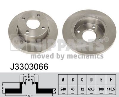 J3303066 NIPPARTS Тормозной диск