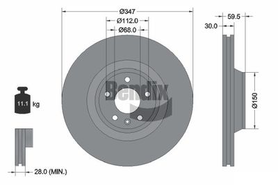 BDS1351HC BENDIX Braking Тормозной диск