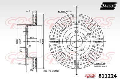 811224 MAXTECH Тормозной диск