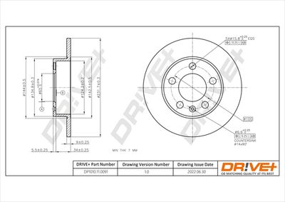 DP1010110091 Dr!ve+ Тормозной диск