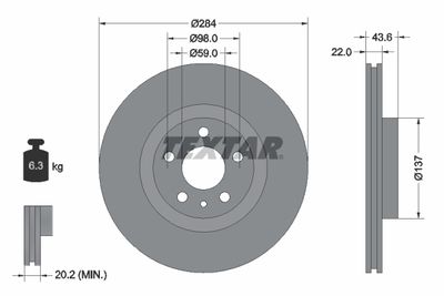 92046803 TEXTAR Тормозной диск