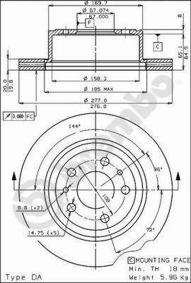 BS7838 BRECO Тормозной диск